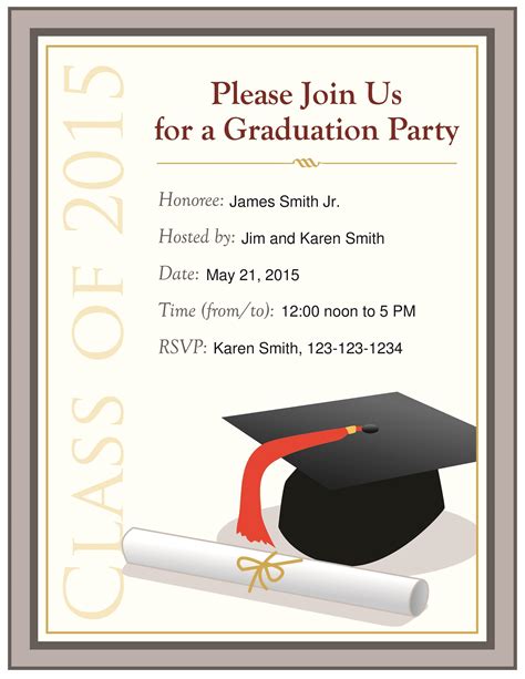 graduation party invitation template|free printable graduation templates.